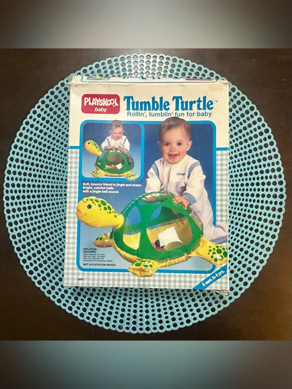Vintage Playskool Baby Tumble Turtle Inflatable 1986 6mo-4yrs